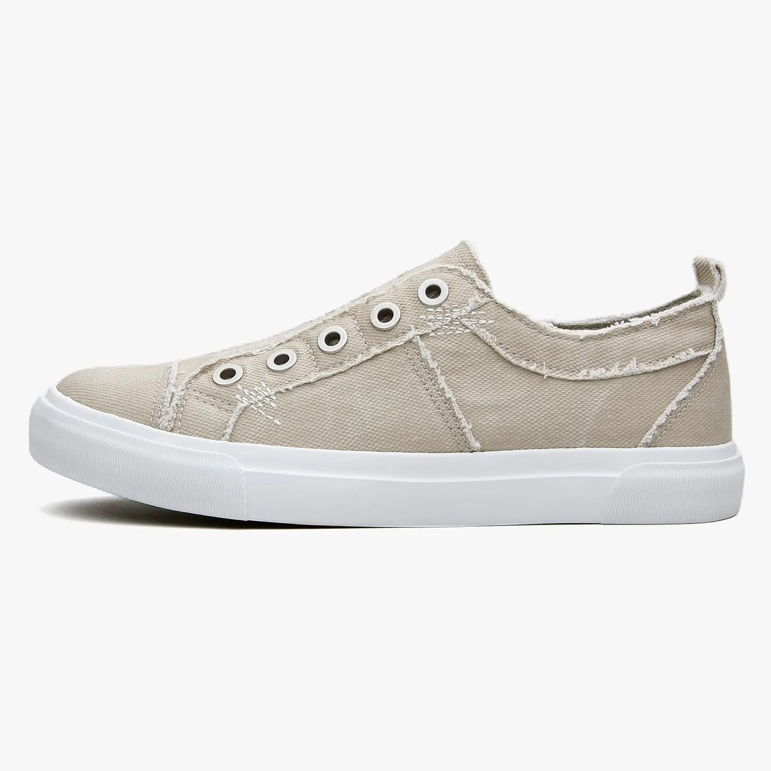 Women's Slip-On All Cotton Canvas Shoes Lightweight Casual Fashion Sneakers