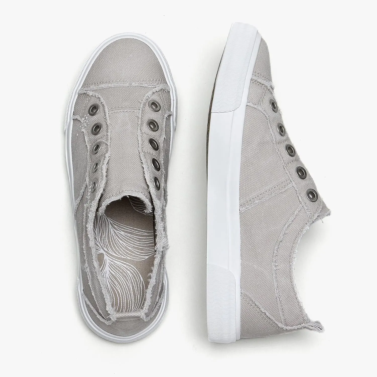Women's Slip-On All Cotton Canvas Shoes Lightweight Casual Fashion Sneakers
