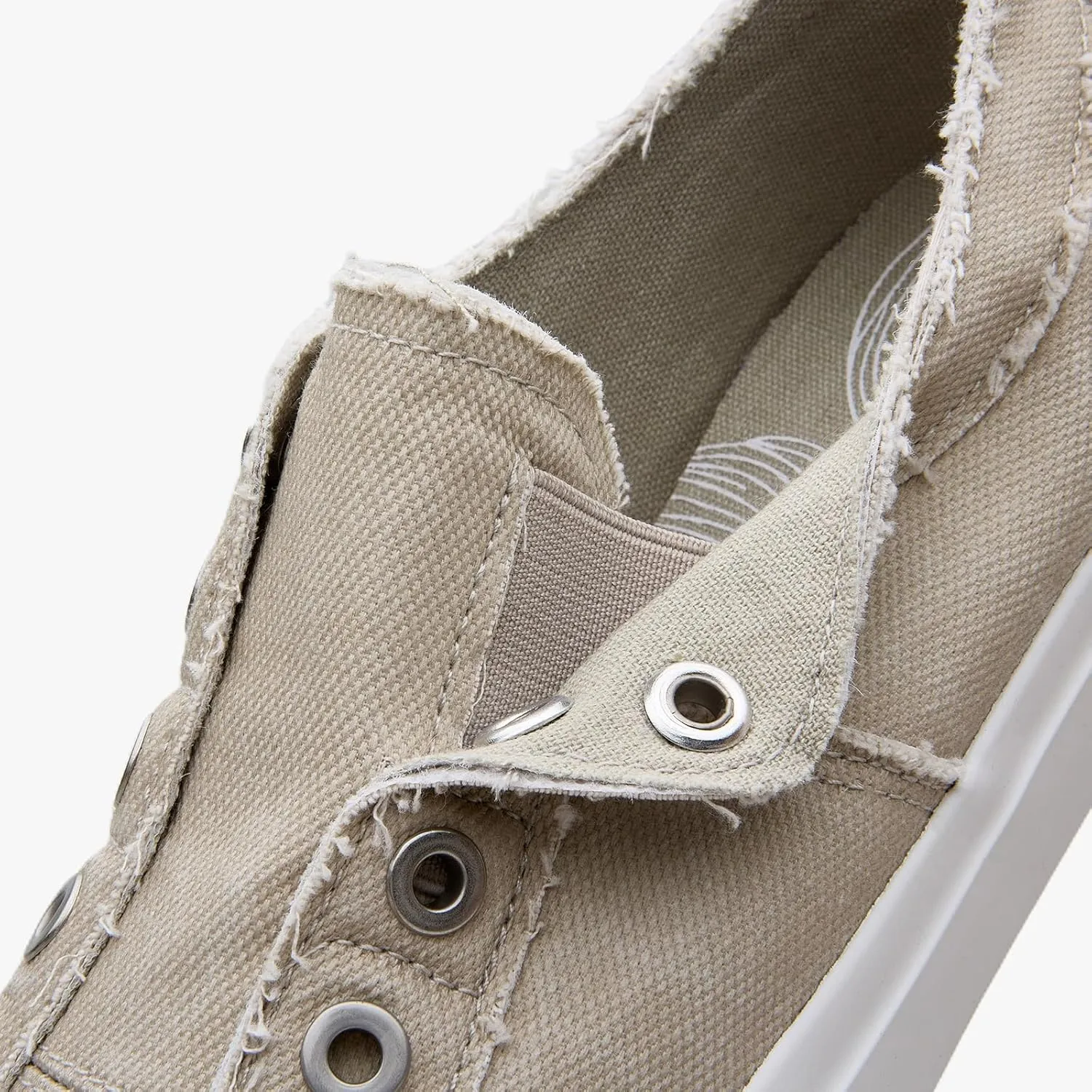 Women's Slip-On All Cotton Canvas Shoes Lightweight Casual Fashion Sneakers