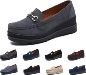 Womens Slip on Loafers Comfortable Thick Soft Platform Shoes Business Casual Walking Shoes