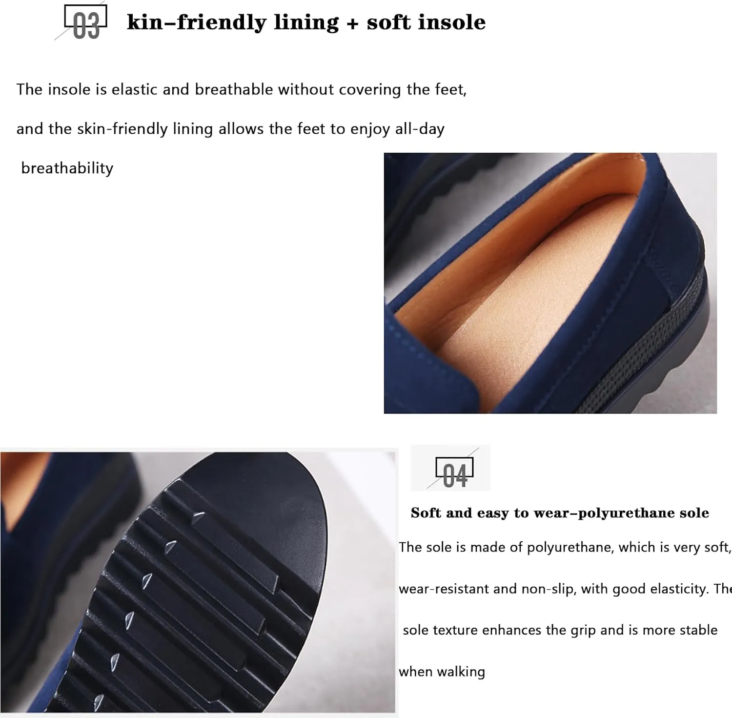 Womens Slip on Loafers Comfortable Thick Soft Platform Shoes Business Casual Walking Shoes