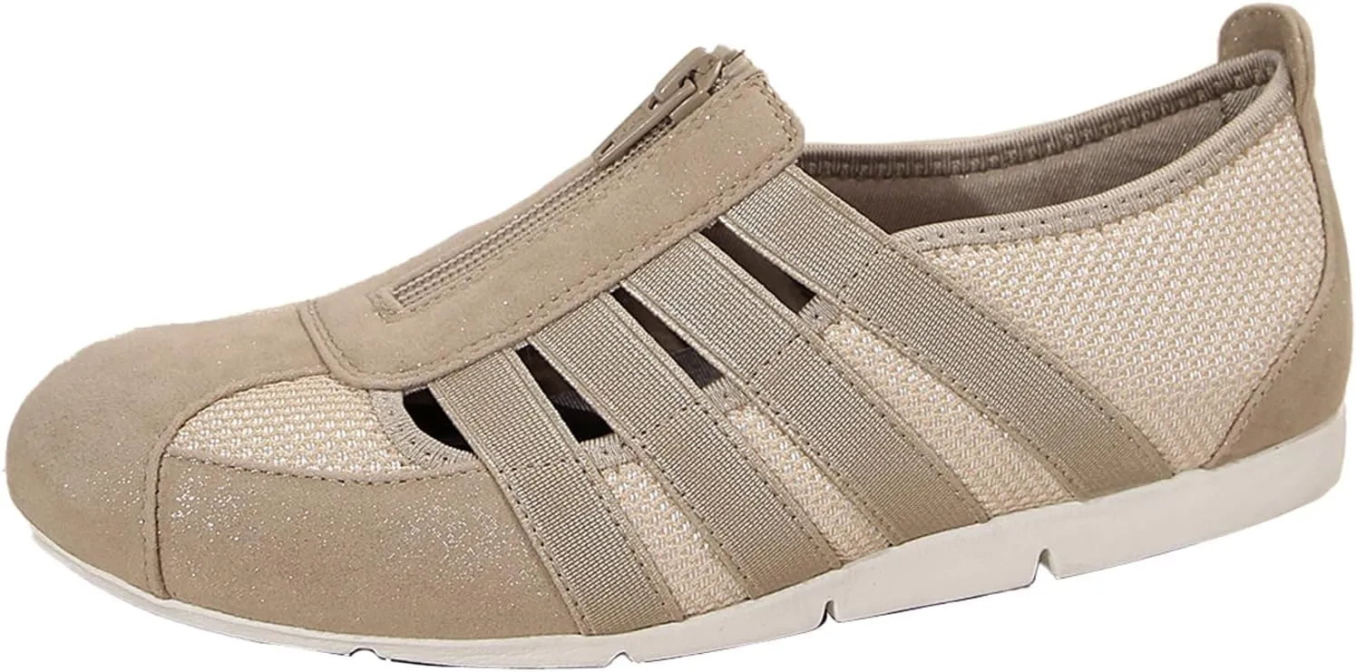 Women's Slip-On Loafers for Gyming Breathable Walking Shoes Lightweight Casual Sneaker with Zipper