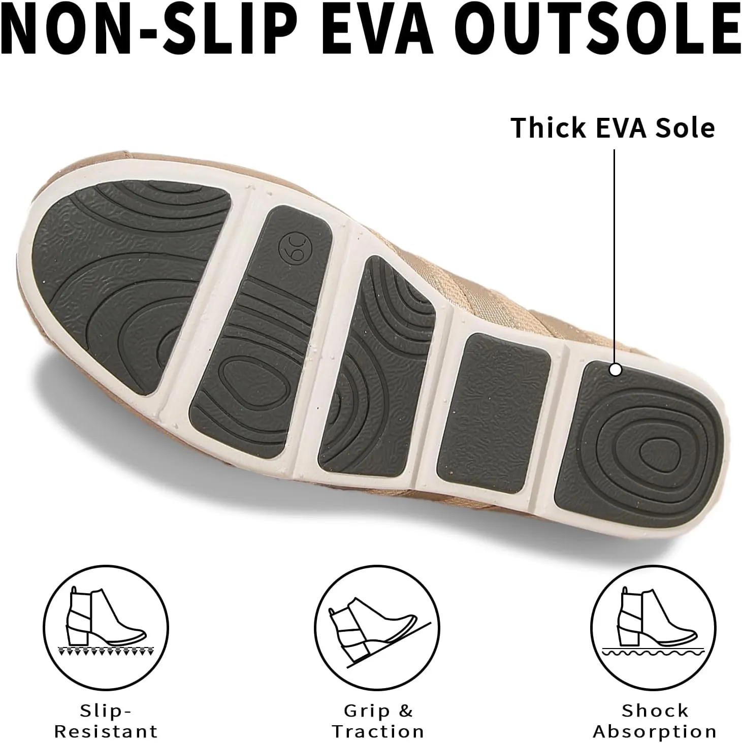 Women's Slip-On Loafers for Gyming Breathable Walking Shoes Lightweight Casual Sneaker with Zipper