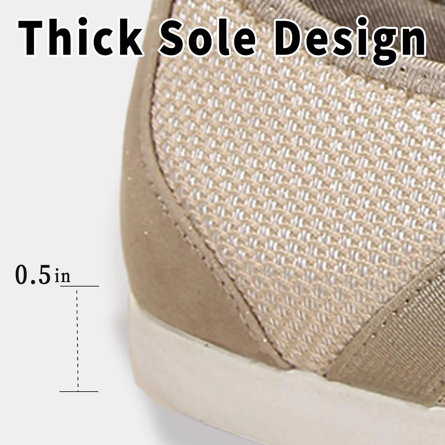 Women's Slip-On Loafers for Gyming Breathable Walking Shoes Lightweight Casual Sneaker with Zipper