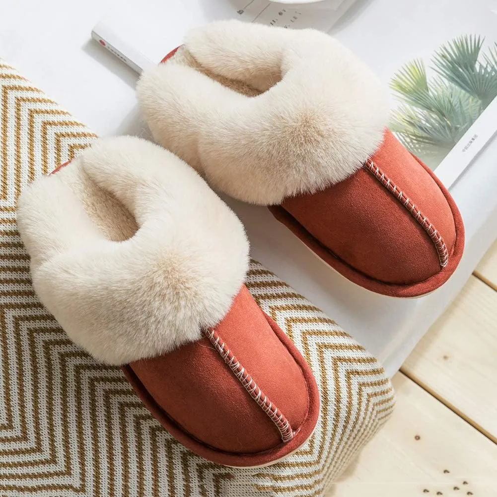 Women's Slippers Soft Plush Winter Warm House Shoes Slip on Memory Foam Fluffy Fur Slippers