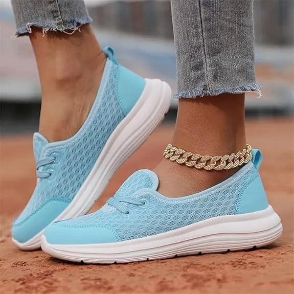 Women's Soft Sole Mesh Comfort Orthopedic Shoes - 2024 New Slip-on Walking Shoes with Arch Support,Lightweight Breathable Non-Slip Low Top Casual Shoe