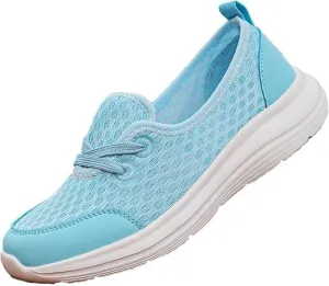 Women's Soft Sole Mesh Comfort Orthopedic Shoes - 2024 New Slip-on Walking Shoes with Arch Support,Lightweight Breathable Non-Slip Low Top Casual Shoe