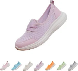 Women's Soft Sole Mesh Comfort Orthopedic Shoes,Breathable Slip-On Flat Walking Shoes,Non-Slip Low Top Casual Shoe