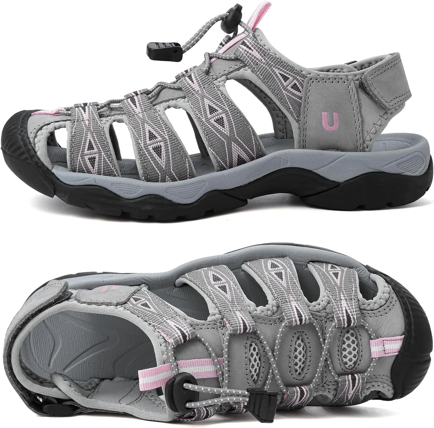 Women's Sport Hiking Sandals Closed Toe Summer Outdoor Athletic Walking Sandal Adventure Lightweight Comfortable Beach Sandals Water Shoes