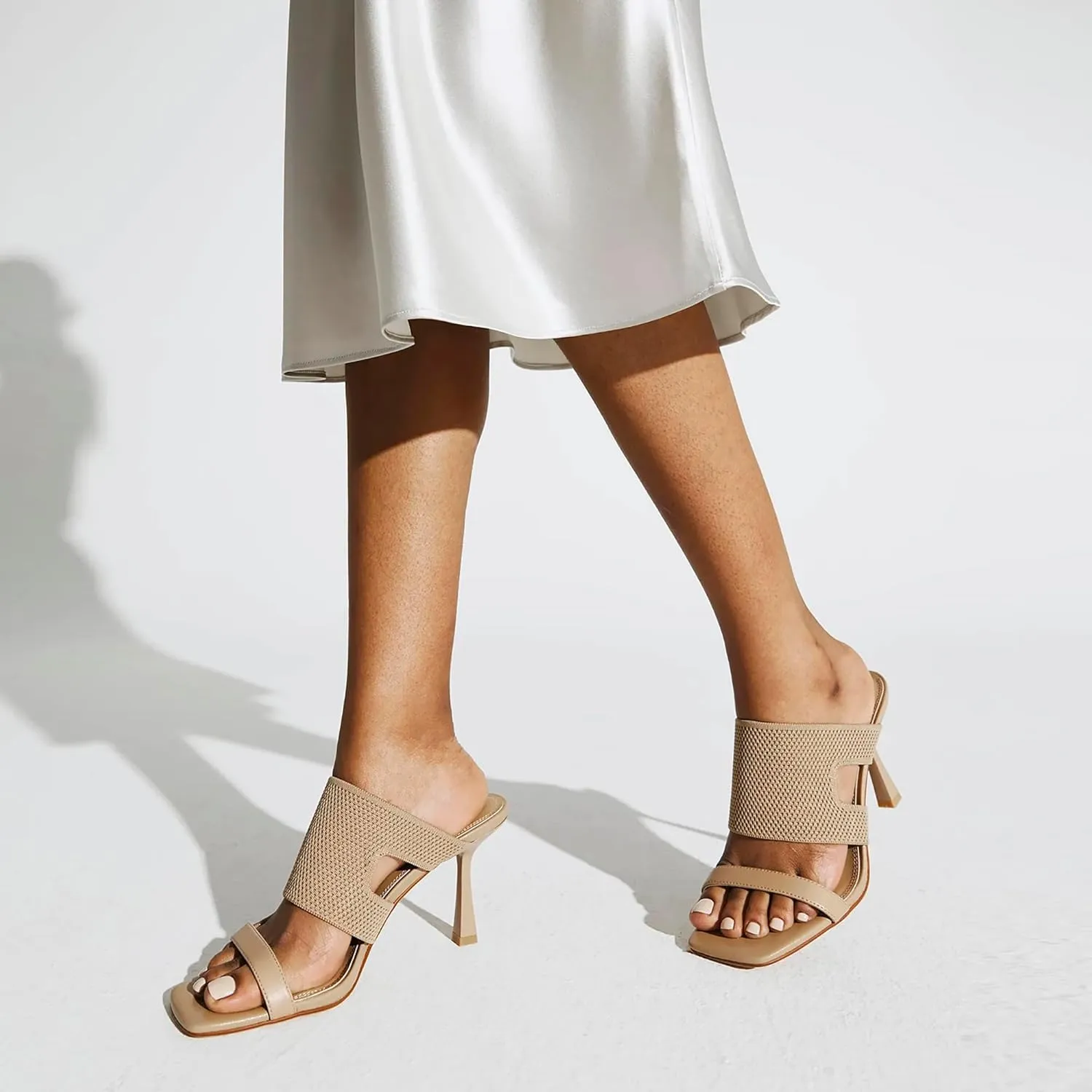 Women's Stiletto Heels Sandals, Pointed Toe, Slip-on Evening Party Shoes, Cushioned Insole