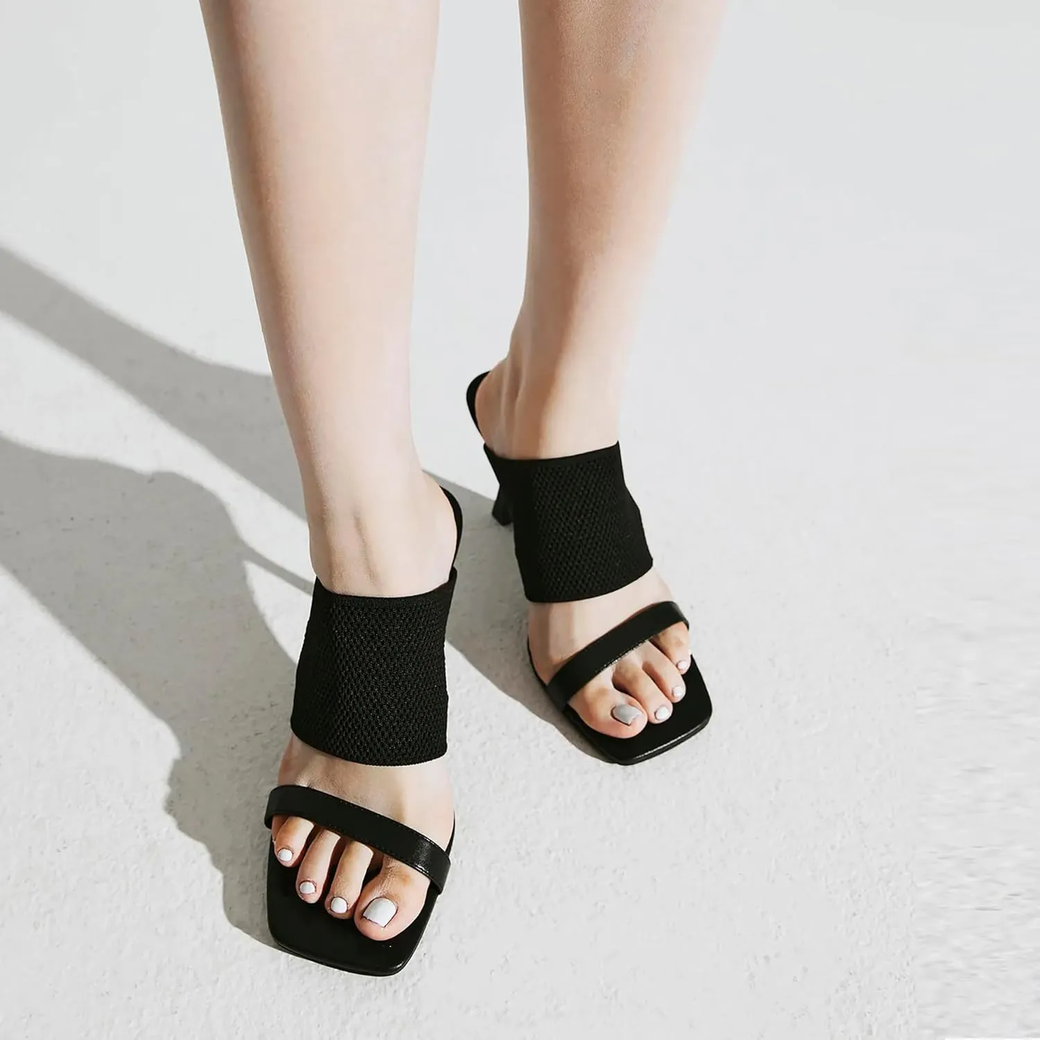Women's Stiletto Heels Sandals, Pointed Toe, Slip-on Evening Party Shoes, Cushioned Insole