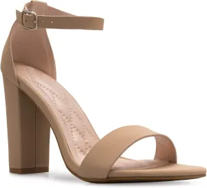 Women's Strappy Chunky Block High Heel - Formal, Wedding, Party ? Simple Classic Pump