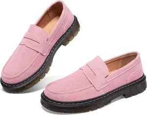 Women's Suede Penny Loafer Comfort Driving Moccasins Casual Slip-Ons Loafer Flats Fashion Women Business Work Shoes