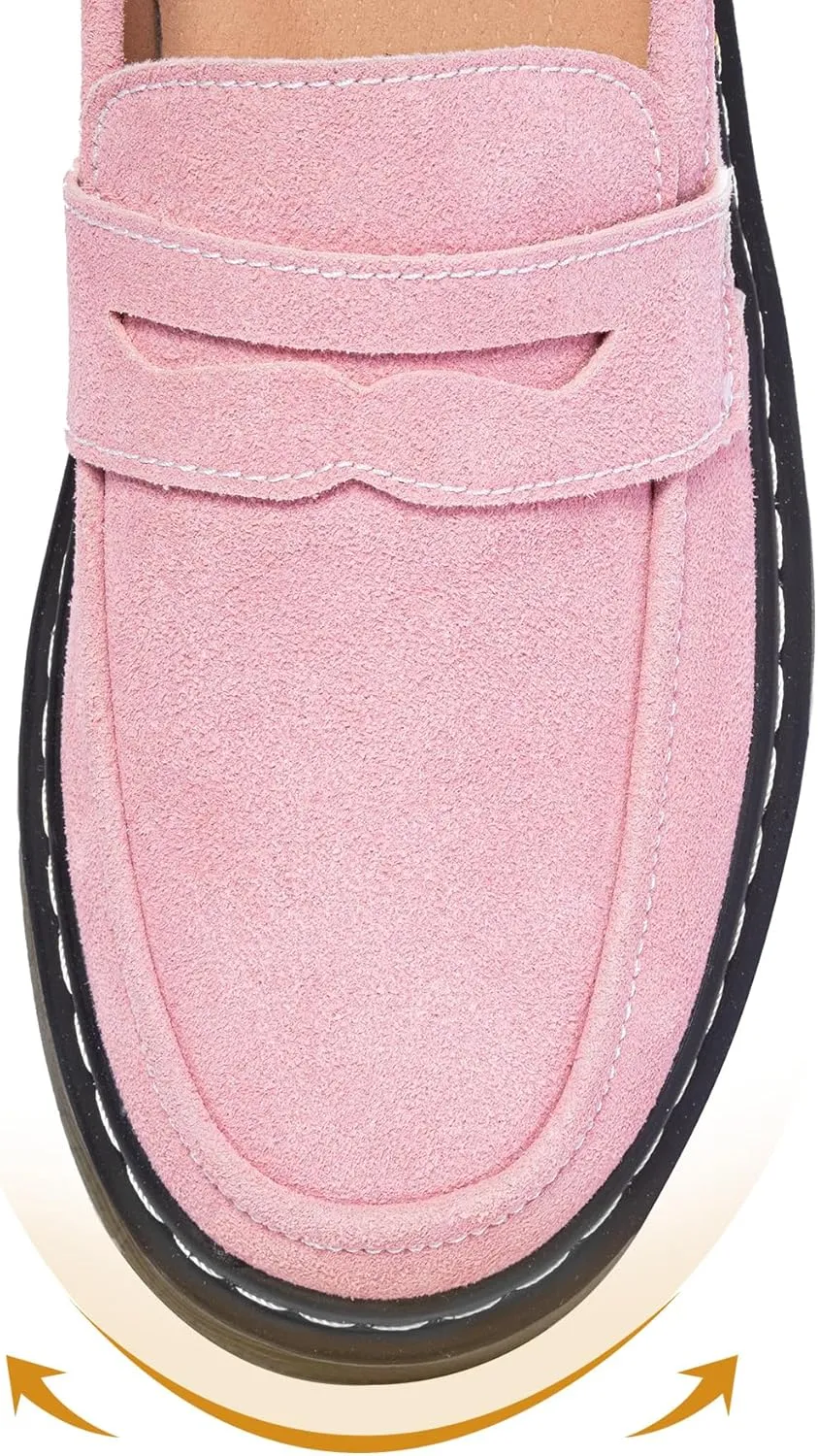 Women's Suede Penny Loafer Comfort Driving Moccasins Casual Slip-Ons Loafer Flats Fashion Women Business Work Shoes