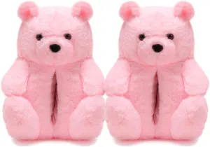 Women's Teddy Bear Slippers Mom Gift Slippers Cozy Women Fuzzy Indoor House Shoes Fun Costume for Adults Cute Animal Slides for Women Her Birthday Valentine's Gift Ideas