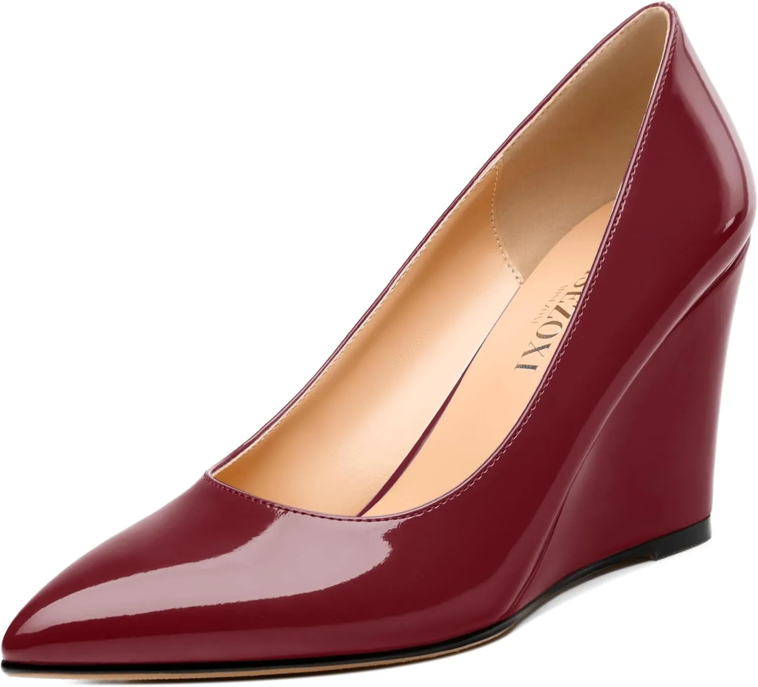Womens Wedge Heel Pumps Shoes, Pointed Toe High Heel Dress Shoes for Women 3.3"