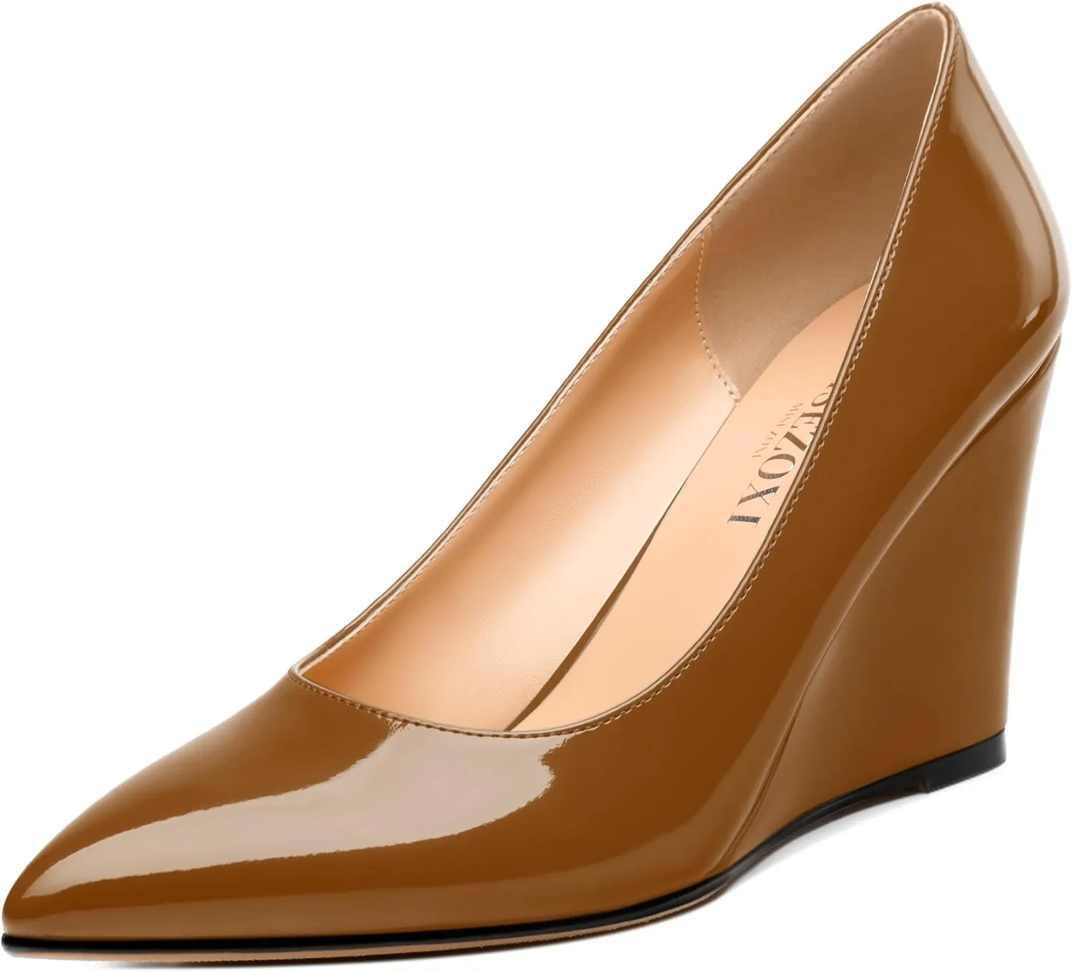 Womens Wedge Heel Pumps Shoes, Pointed Toe High Heel Dress Shoes for Women 3.3"