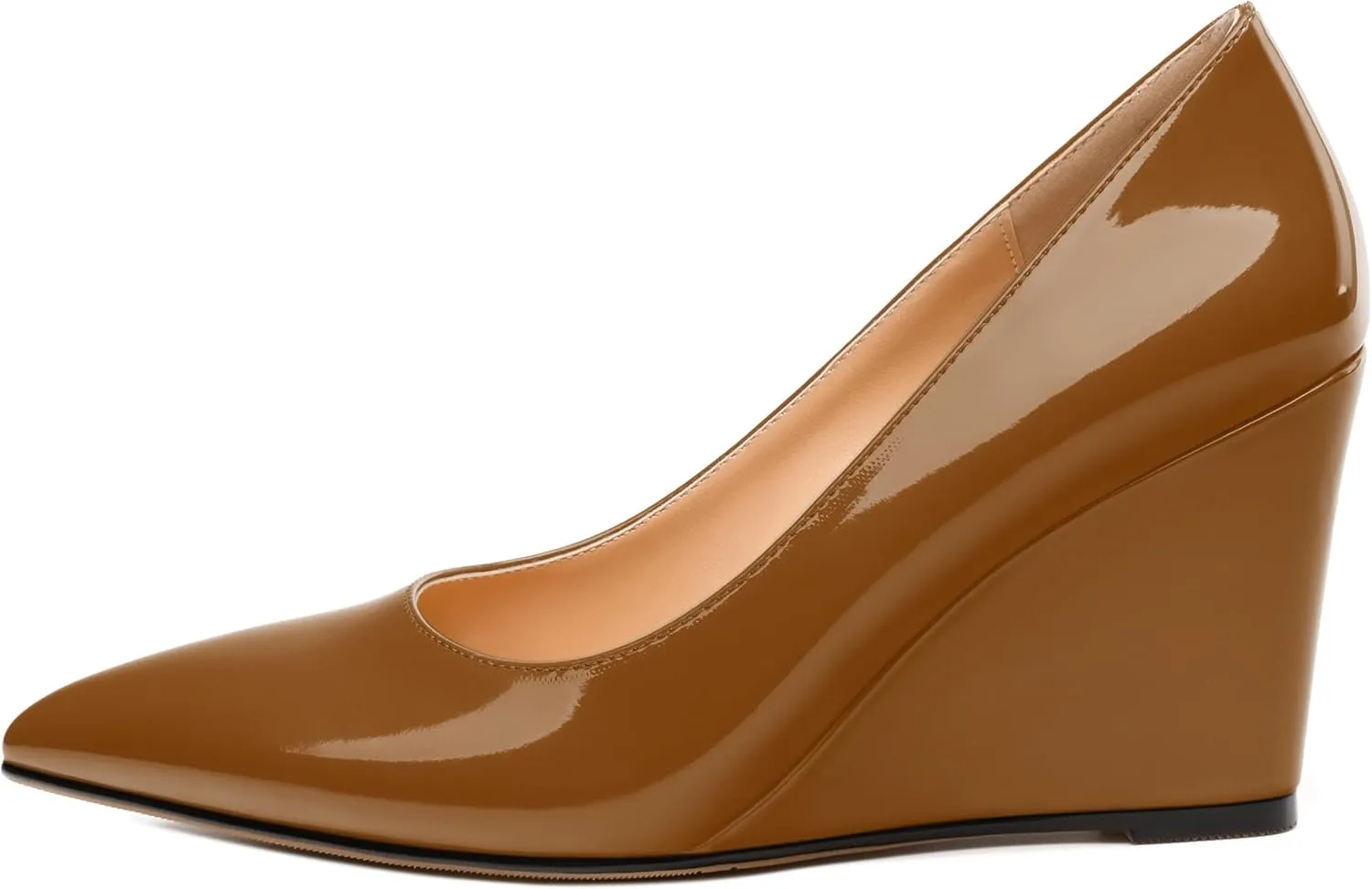 Womens Wedge Heel Pumps Shoes, Pointed Toe High Heel Dress Shoes for Women 3.3"