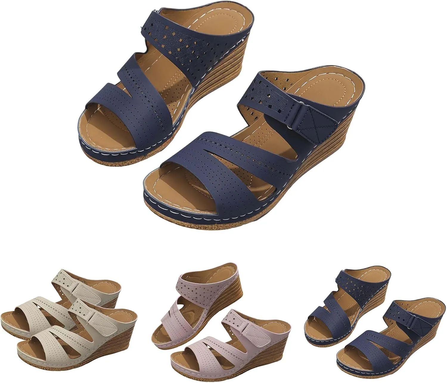 Womens wedge sandals Orthopedic Open Toe non slip slippers Comfortable Dressy Casual Yoga Mat shoes summer vacation Walking shoes women