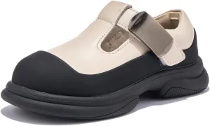 Women's Work Shoes with Slip Resistant Sole & Toe Protection, Comfortable Mary Jane Style with Hook & Loop Strap for Nurses, Teachers, Warehouse or Restaurant Use