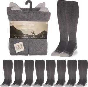 Wrangler Ryder Western Cowboy Boot Socks for Men - Over Calf, Cushioned Sole, Moisture-Wicking, Durable Design