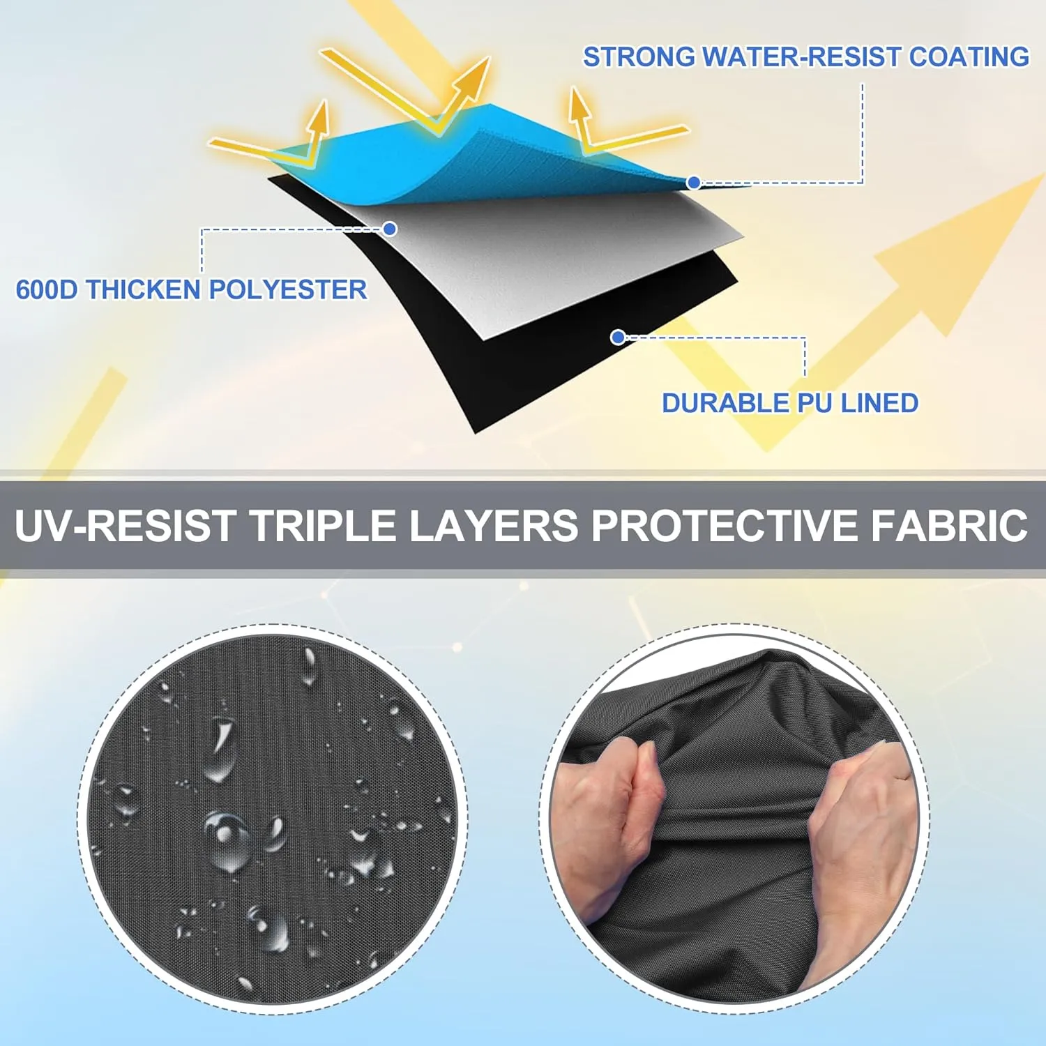 X AUTOHAUX Bimini Top Storage Boot Cover with Light Hole Boat Bimini Storage Bag 600D Polyester Canvas Sun Resist Universal for 3 Bow 4 Bow