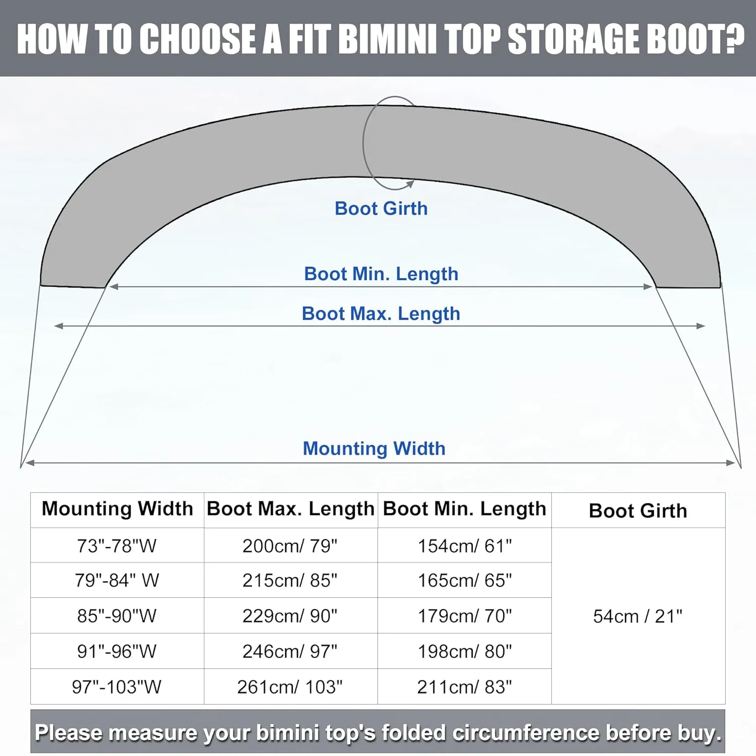 X AUTOHAUX Bimini Top Storage Boot Cover with Light Hole Boat Bimini Storage Bag 600D Polyester Canvas Sun Resist Universal for 3 Bow 4 Bow
