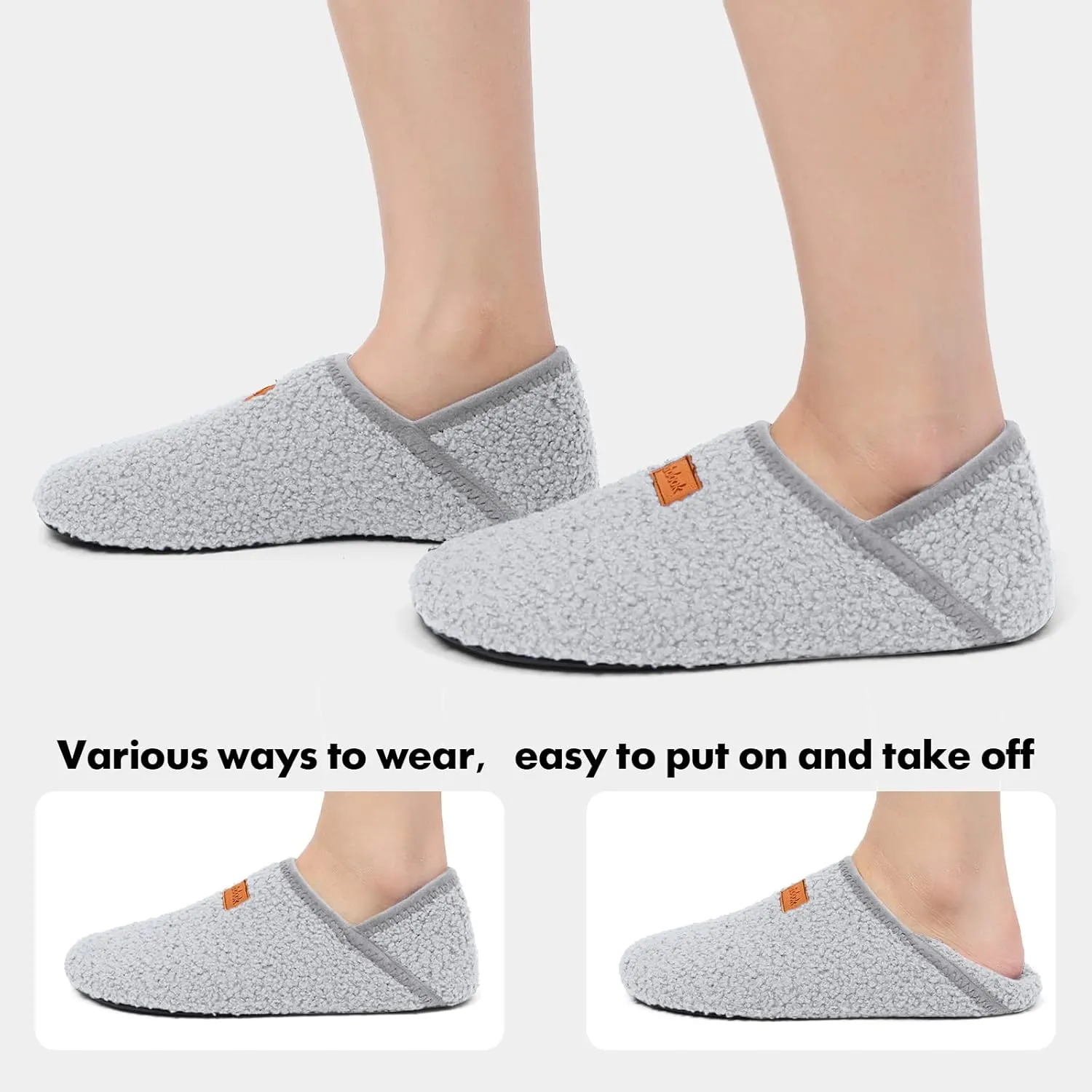 XIHALOOK House Slippers for Women Men Cozy Sock Shoes with Soft Rubber Sole Slip On for Indoor/Outdoor