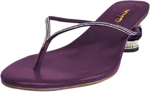 XYD Women Fashion Thong Crystal Low Heel Block Sandals Flip Flops Open Toe Summer Slip-on Beach Resort Vacation Shoes