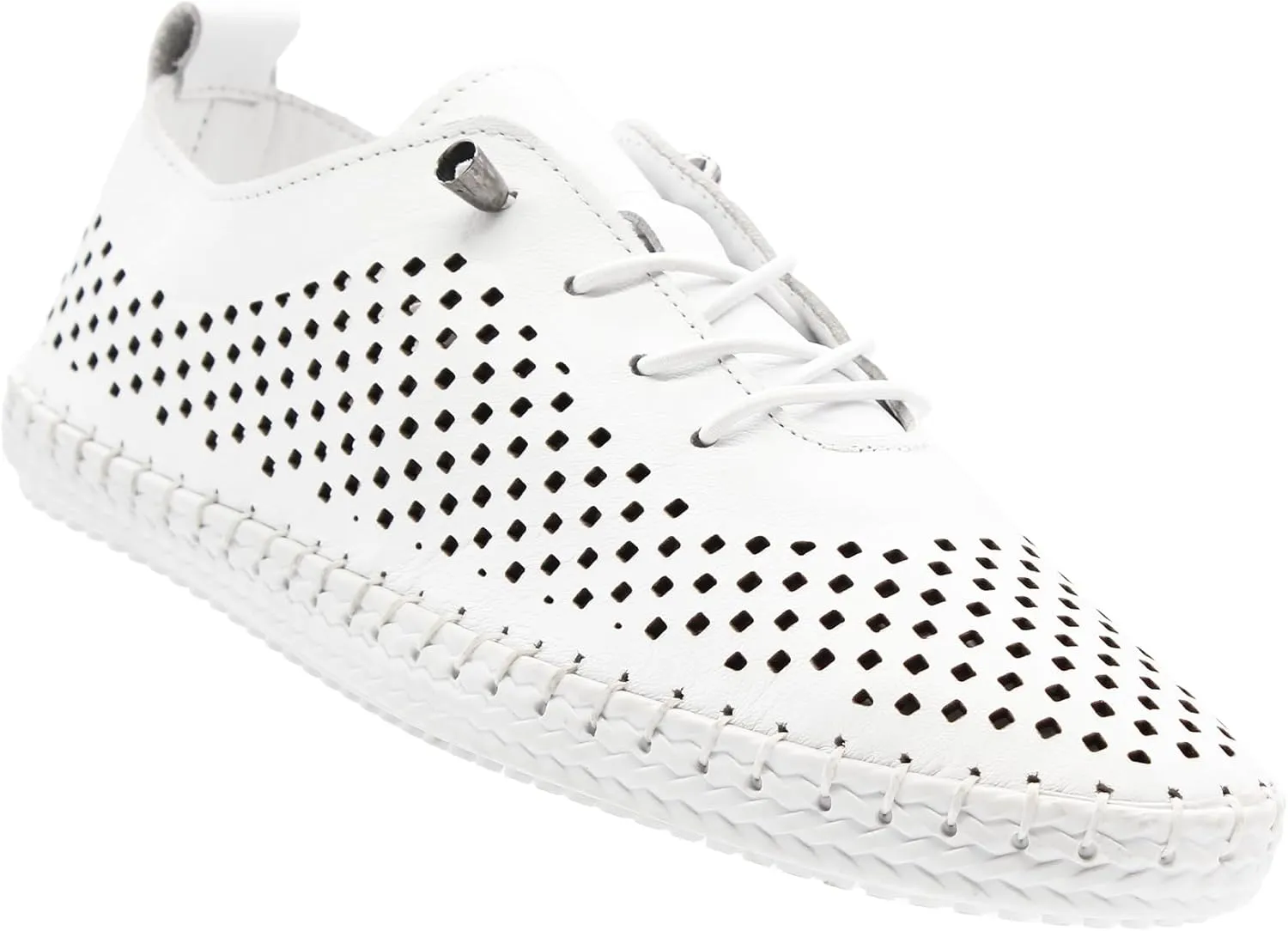 Yalova Women's Elastic Slip-On Shoes – Soft Perforated Leather, Handstitched Summer Shoe | Made in Turkey |