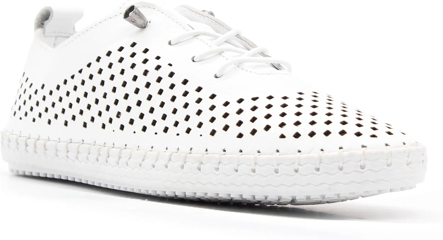 Yalova Women's Elastic Slip-On Shoes – Soft Perforated Leather, Handstitched Summer Shoe | Made in Turkey |