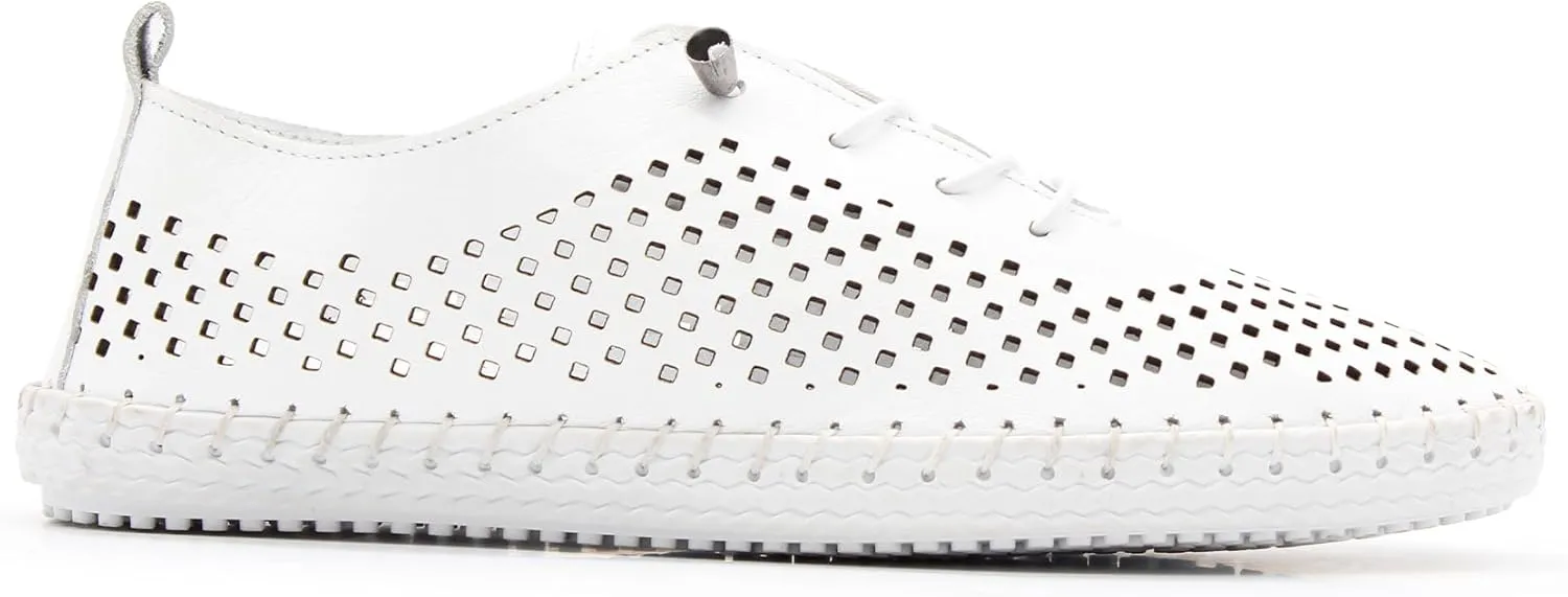 Yalova Women's Elastic Slip-On Shoes – Soft Perforated Leather, Handstitched Summer Shoe | Made in Turkey |