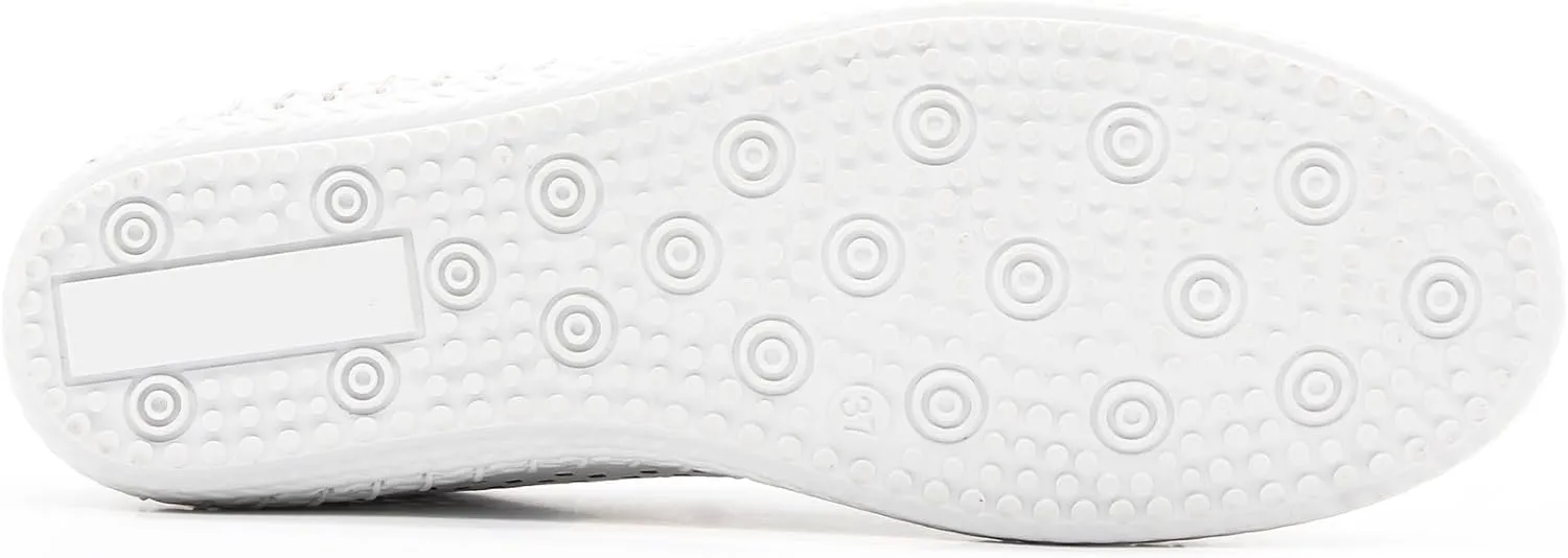 Yalova Women's Elastic Slip-On Shoes – Soft Perforated Leather, Handstitched Summer Shoe | Made in Turkey |