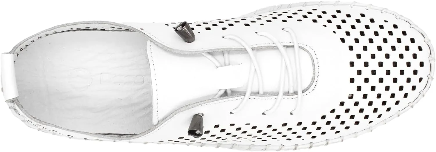 Yalova Women's Elastic Slip-On Shoes – Soft Perforated Leather, Handstitched Summer Shoe | Made in Turkey |