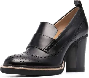 YDN Women Chunky High Heels Round Toe Oxford Loafer Size Color Material Customize Available Shoe Size 4-15 US