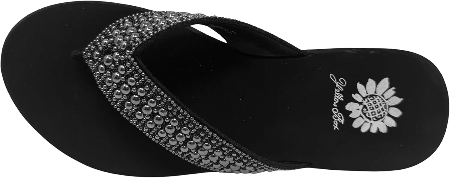 Yellow Box Women's Debra Flip Flop Sandal, Round Toe, 0.75 Inch Heel, 0.5 Inch Platform, Comfortable Flip-Flop