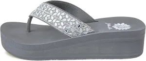 Yellow Box Women's Rhea Flatform Sandal, Round Toe, Medium-High 1.75 Inch Heel, 1 Inch Platform Comfortable Flip-Flop