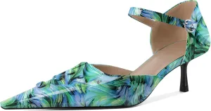 Zamikoo Women Kitten Heel Pointed Toe Ankle Strap Mary Jane Low Heel Pumps Shoes Women